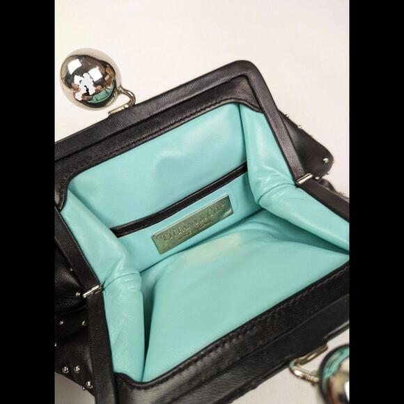 [SOLD] TIFFANY & CO. Black Lambskin Leather Studded Pouch Clutch Purse Handbag - Picture 8 of 8